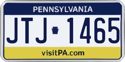 PA license plate JTJ1465