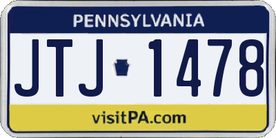 PA license plate JTJ1478