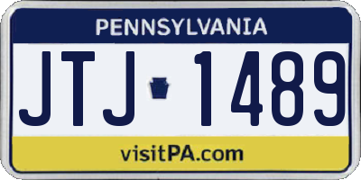 PA license plate JTJ1489