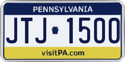 PA license plate JTJ1500
