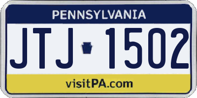 PA license plate JTJ1502