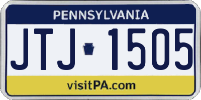 PA license plate JTJ1505