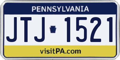 PA license plate JTJ1521