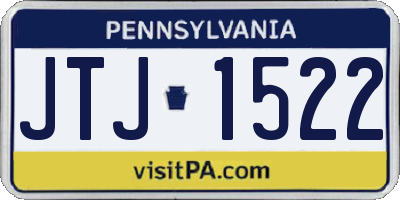 PA license plate JTJ1522