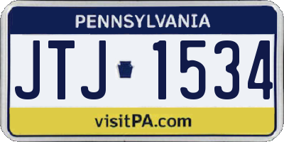 PA license plate JTJ1534
