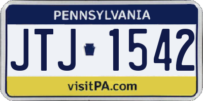 PA license plate JTJ1542