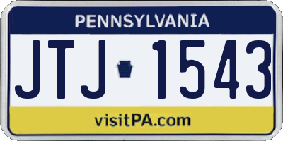 PA license plate JTJ1543