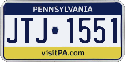 PA license plate JTJ1551