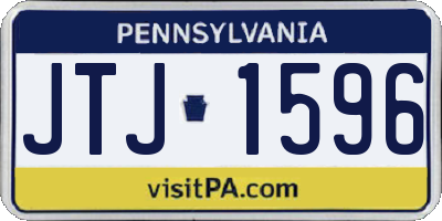 PA license plate JTJ1596