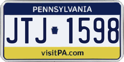 PA license plate JTJ1598