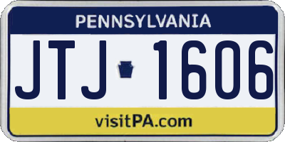 PA license plate JTJ1606