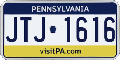 PA license plate JTJ1616