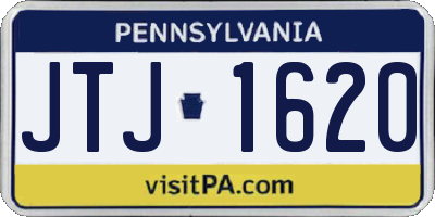 PA license plate JTJ1620