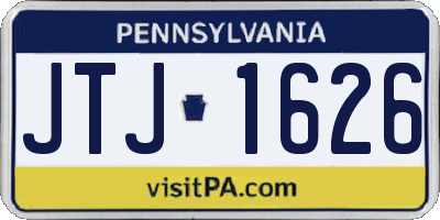 PA license plate JTJ1626