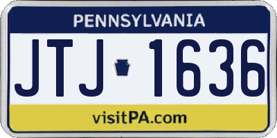 PA license plate JTJ1636