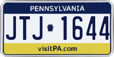 PA license plate JTJ1644