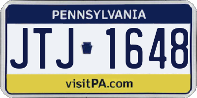 PA license plate JTJ1648