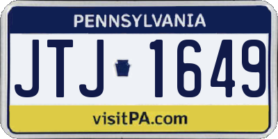 PA license plate JTJ1649