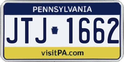 PA license plate JTJ1662