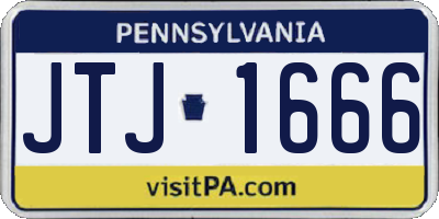 PA license plate JTJ1666