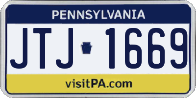PA license plate JTJ1669