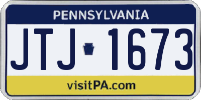 PA license plate JTJ1673