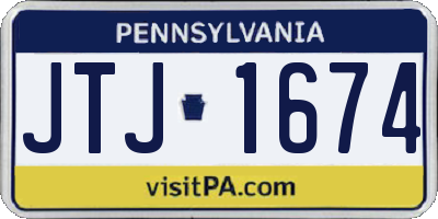 PA license plate JTJ1674