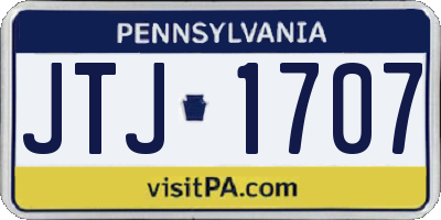 PA license plate JTJ1707