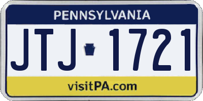 PA license plate JTJ1721