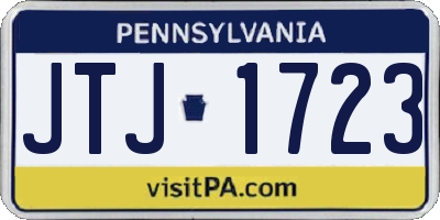 PA license plate JTJ1723