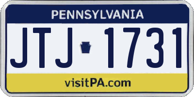 PA license plate JTJ1731