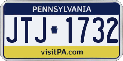 PA license plate JTJ1732