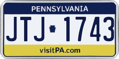 PA license plate JTJ1743