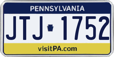 PA license plate JTJ1752