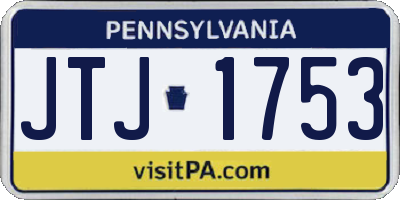 PA license plate JTJ1753