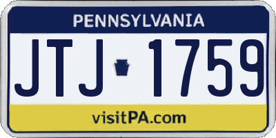 PA license plate JTJ1759