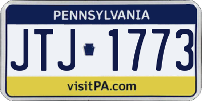 PA license plate JTJ1773