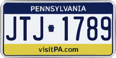 PA license plate JTJ1789