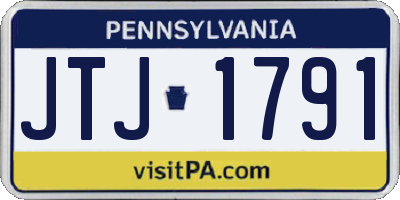 PA license plate JTJ1791