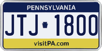 PA license plate JTJ1800