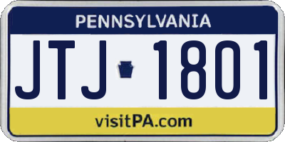 PA license plate JTJ1801