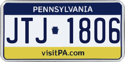 PA license plate JTJ1806