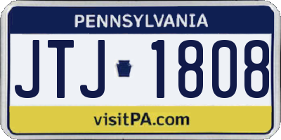 PA license plate JTJ1808