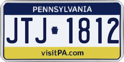 PA license plate JTJ1812