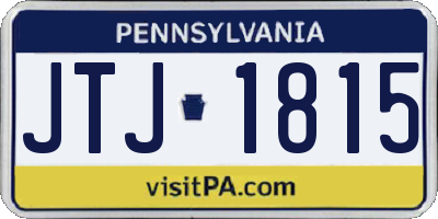 PA license plate JTJ1815