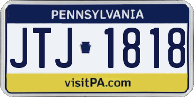 PA license plate JTJ1818