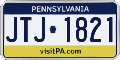 PA license plate JTJ1821