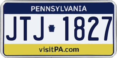PA license plate JTJ1827