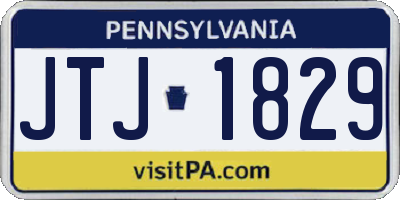 PA license plate JTJ1829
