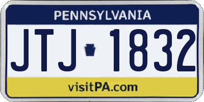 PA license plate JTJ1832